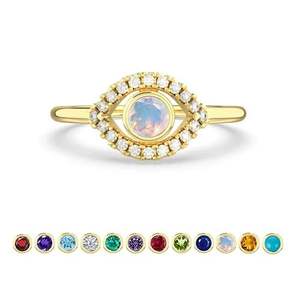 แหวนโอปอลเอธิโอเปียเงินแท้ 925 ประดับเพชรแบบหนามเตย ดีไซน์คลาสสิก ของขวัญวันเกิด/วันแต่งงานสำหรับผู้หญิง วัยรุ่น และเด็กผู้หญิง - Product Image 6