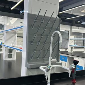 Séchoir de laboratoire mural <span class=keywords><strong>à</strong></span> 27 tiges, simple face, résistant aux produits chimiques, design moderne, en PP, avec égouttoir - Product Image 3