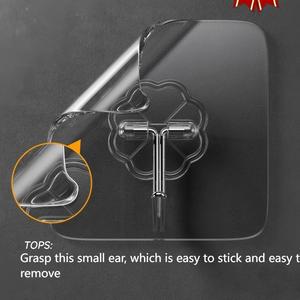 Ganchos Adhesivos Transparentes para Cocina y Baño, 6 cm, Sin Perforaciones, Fuerte Adhesión, Gancho Autoadhesivo para Pared - Product Image 6