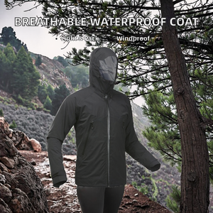 Manufacturer Wholesale Men's Outdoor Hiking <b>Waterproof</b> Windproof <b>Jacket</b> <b>Light</b> Windbreaker <b>Jacket</b> Full Taped Seams - Product Image 2
