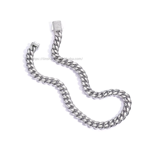 12MM <b>Cuban</b> Necklace, Men's Copper Full Zirconium Necklace, Stainless Steel Spring Buckle <b>Cuban</b> <b>Chain</b> Tanjing Fashion - Product Image 4