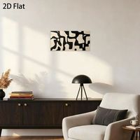 Cetakan Seni Kanvas Abstrak Art Deco Kustom Pola Geometris Tanpa Bingkai Latar Belakang Beige Seni Dinding Ramadan