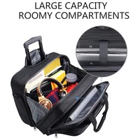 Sac à main pour ordinateur portable de voyage d'affaires, valise à roulettes, sacoche pour homme, sac à main en polyester, multi-poches, sac pour ordinateur portable portable