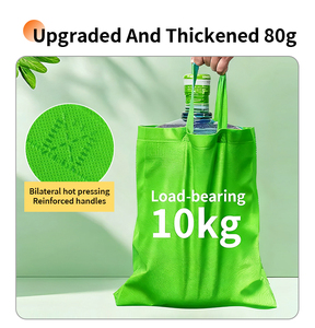 Sac fourre-tout réutilisable en tissu non tissé recyclé imprimé sur mesure avec logo personnalisé, sac de courses écologique pour supermarché - Product Image 3