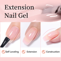 UR SUGAR 15ml Gel Acrylique Auto-Nivelant Rose Nude pour Extension et Sculpture des Ongles, Gel Dur Constructeur pour Salons de Beauté