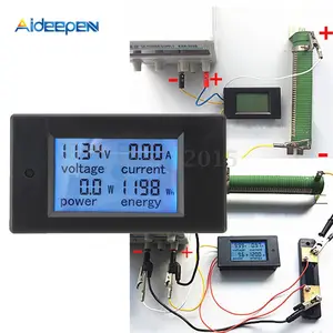 Aideepen DC 6.5-100V 0-20A 50 A 4 in 1 디지털 전압 전류 전원 에너지 미터 대형 LCD 화면 DC 전압계 전류계