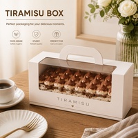 Conteneur d'emballage personnalisé, conteneur d'emballage en papier biodégradable, boîte à tiramisu alimentaire avec fenêtre transparente