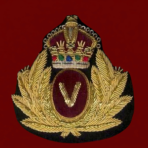 Custom Embroidered Cap <b>Badge</b> With Anchor And Laurel Wreath Sew-On Fabric Patch For Uniform Garment - Product Image 2