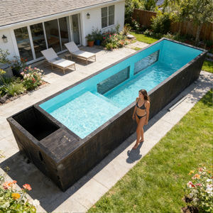 Piscine hors sol en fibre de verre pour adultes et enfants, grande piscine extérieure avec des caractéristiques résistantes aux UV et écologiques - Product Image 1