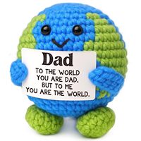 Poupée Terre Tricotée – Cadeau d'Anniversaire – Ornement de Bureau Doux et Confortable en Fil Bleu et Vert, Poupée Globe Faite au Crochet à la Main