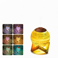 Diffuseur d'huiles essentielles à ultrasons avec boule de cristal, humidificateur, lumière LED nocturne, aromathérapie portable pour la maison et l'hôtel