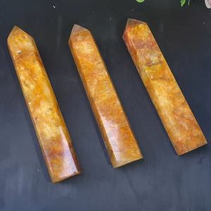 Tour de Guérisseur Doré Naturel Vente en Gros Jaune Quartz Hématoïde Point Obélisque Cristal Artisanat pour la Décoration et la Méditation - Product Image 3