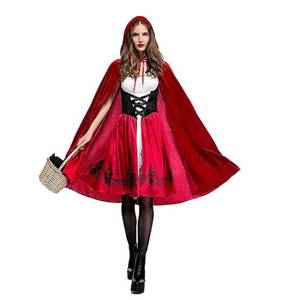 Disfraz Gótico de Caperucita Roja para Mujer - Conjunto de 3 Piezas (Capa, Sombrero, Vestido + Guantes) para Representaciones Escénicas - Product Image 6