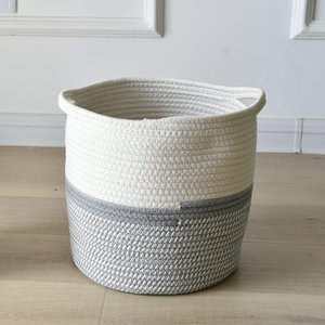 Woven Cotton <b>Linen</b> Flower Pot 30cm Round Handmade Indoor Plant <b>Basket</b> Storage <b>Basket</b> Modern Home Decor - Product Image 4