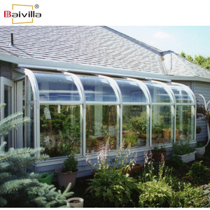 Véranda de jardin quatre saisons, solarium, toit en arc, véranda en verre, serre en aluminium, toit en verre incurvé - Product Image 4