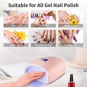 48W Rechargeable UV LED Nail Lamp,Cordless Professional Gel Nail Lights Nail Art Manicure <b>Tools</b> for Home and Salon (<b>Pink</b>) - Product Image 6