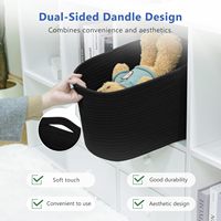 Petit panier de rangement en coton tissé de forme rectangulaire - Durable et sûr pour les étagères, les vêtements, les serviettes, les livres, la lessive et les jouets pour chiens