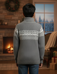 Pull d'hiver pour homme à manches longues, couleur unie, tricot biologique, séchage rapide, respirant, anti-plis, doux - Product Image 4