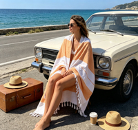Eco-Friendly Custom 100% Cotton Quick-drying Sand Free Multi-functional Striped Turkish Beach Bath Towels with Fringes