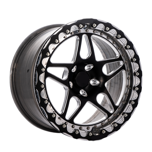 Jantes Beadlock Forgées en Billette 15x8 15x10 Drag Pack Noir Brillant Fraisé 4x100 4x108 pour Civic EG <span class=keywords><strong>EK</strong></span> Integra CRX – Jantes de Course Drag - Product Image 3