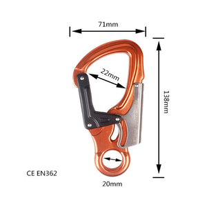 Mousqueton autobloquant en alliage d'aluminium <span class=keywords><strong>35</strong></span> <span class=keywords><strong>KN</strong></span>/3500 kg, outil de sport en plein air, randonnée, alpinisme, équipement de cyclisme - Product Image 2