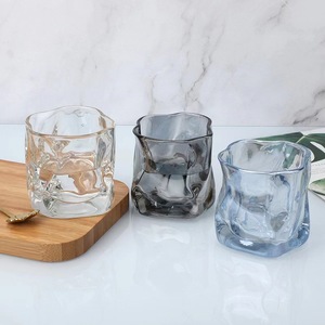 Moda moderna diseño deslumbrante vacío 240ml Arco Iris nórdico ámbar negro azul cristal Color único lujo taza de cristal - Product Image 3