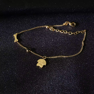 Cadena de pie chapada en oro de acero inoxidable sin decoloración, cadena de pierna, colgantes para perros, <span class=keywords><strong>tobillera</strong></span> para mujer, diseño Simple - Product Image 5