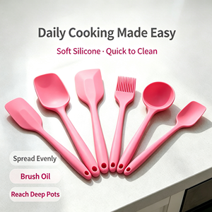 6 Piece <b>Silicone</b> Baking Spatula Set Non <b>Stick</b> Pastry Utensils Food Grade Heat Resistant Kitchen Baking Tools - Product Image 2