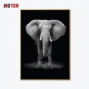 100% dipinto a mano super-realistico pittura a olio animale creativo della decorazione della pittura <span class=keywords><strong>leone</strong></span> elefante appeso pittura - Product Image 4