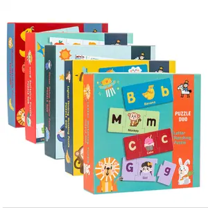 Dropshipping高品质木材教育卡片字母匹配游戏字母教育玩具儿童