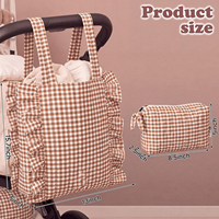 Nouvel Arrivage : Sac Organisateur Suspendu pour Poussette à Volants, Motif Quadrillé Rouge et Blanc, Sac Fourre-tout pour Maman