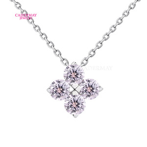 Four <b>Leaf</b> Clover <b>Necklace</b> Light Purple Blue S925 <b>Silver</b> Plated White Gold Zircon Pendant Clavicle Chain Fashion Jewelry Gift - Product Image 5