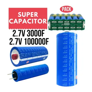 5-10 menit isi daya Cepat komponen elektronik Super kapasitor 2.7V 100000f superkapasitor baterai