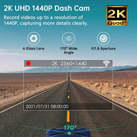 Caméra embarquée Fisang K06 Auto Electronics 2k Wifi 2160p 1080p avec système de suivi GPS, caméra de voiture 2k Dash Cam Wifi