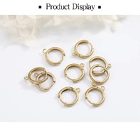 Bases de boucles d'oreilles en cuivre avec fermoirs Huggie et anneaux, accessoires de fabrication de bijoux DIY, vente en gros