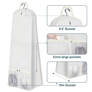 Personalized Logo Custom Garment Bags Coats Package Heavy Duty Non Woven Garment Bag Dress Dust Suit Cover Bag for <b>Clothes</b> - Product Image 2