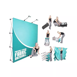 Draagbare opvouwbare bannerdisplay achtergrond, media wall, stoffen vlaggenstijl voor beurzen en promoties - Product Image 3