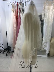 Ruolai WV01 cappella di lusso lunghezza perle di cristallo veli da sposa da sposa veli - Product Image 4