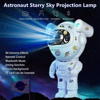 Projecteur Astronaute Lampe Musicales avec Haut-parleur, Veilleuse Plafond Étoiles Lune Nébuleuse, Minuteur LED, Projecteur Galaxie Astronaute
