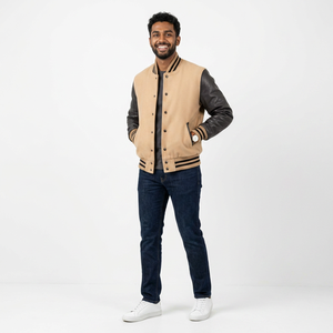 Customized Plain Varsity Casual <b>Jackets</b> Custom Color Stand Collar Front Logo Sports <b>Baseball</b> Bomber <b>Jacket</b> - Product Image 1