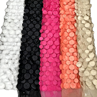 Tissu en Tulle Brodé Laser 3D Multicolore à Prix de Gros, Trame Tissée 100% Polyester Enduit PA pour Mariages, Mode Filles et Femmes