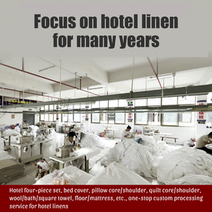 Gaoke Chong Màu Trắng Tinh Khiết Frosted Thoáng Khí Bền Polyester Hàn Sợi Tuyến Tính Bốn Mảnh Mô Hình Đơn Giản Khách Sạn B & B Bộ Đồ Giường Bộ - Product Image 3