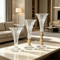 Vase en acrylique transparent multi-tailles en forme de trompette pour fleurs artificielles, fleurs naturelles, décoration de la maison, décoration de mariage