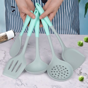 Vente directe usine : Ensemble de cuisine 6 pièces en silicone bicolore, spatules et cuillères antiadhésives résistantes aux hautes températures - Product Image 3