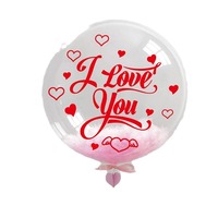 Autocollant de ballon en papier écologique Popo Ball I Love You pour Anniversaire, Saint-Valentin, Décoration de mariage YC Bouncing Gold Transfer