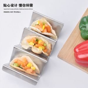 Yeni ürün mutfak restoran Taco tepsiler gıda plaka meksika Tortilla gözleme rafları paslanmaz çelik Taco tutucu - Product Image 4
