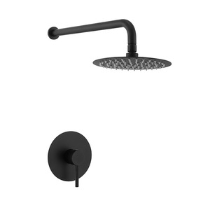 Dissimuler les robinets de bain et de douche professionnels de luxe élégants en cuivre mural noir - Product Image 1