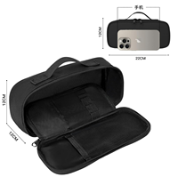 Estuche de Lápices de Tela Negro de Gran Capacidad ZhongHong, Bolsa para Lápices con Cierre, Impresión por Sublimación, Bolsa Portátil para Útiles Escolares con Asa