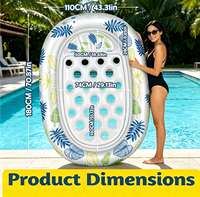 Transat gonflable pour piscine avec auvent amovible et éclairage LED – Idéal pour adultes, piscine, plage, fêtes estivales et détente
