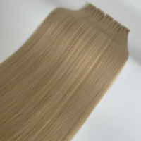 Extensions de cheveux Remy blonds européens à bandes adhésives 26-28 pouces, invisibles, double épaisseur, trame de peau, cheveux vierges en stock